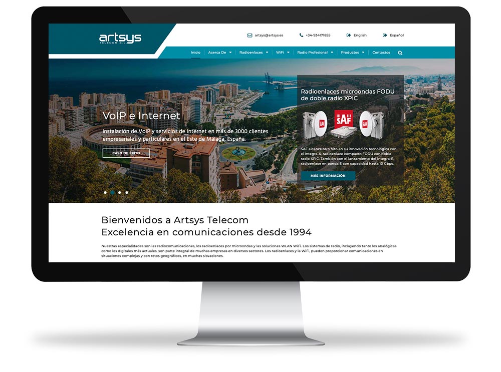 Artsys website home page 