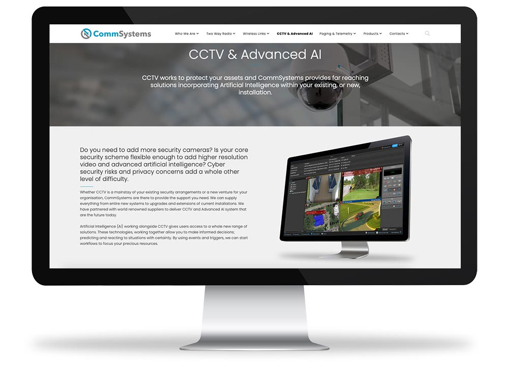 CommSystems website home page 