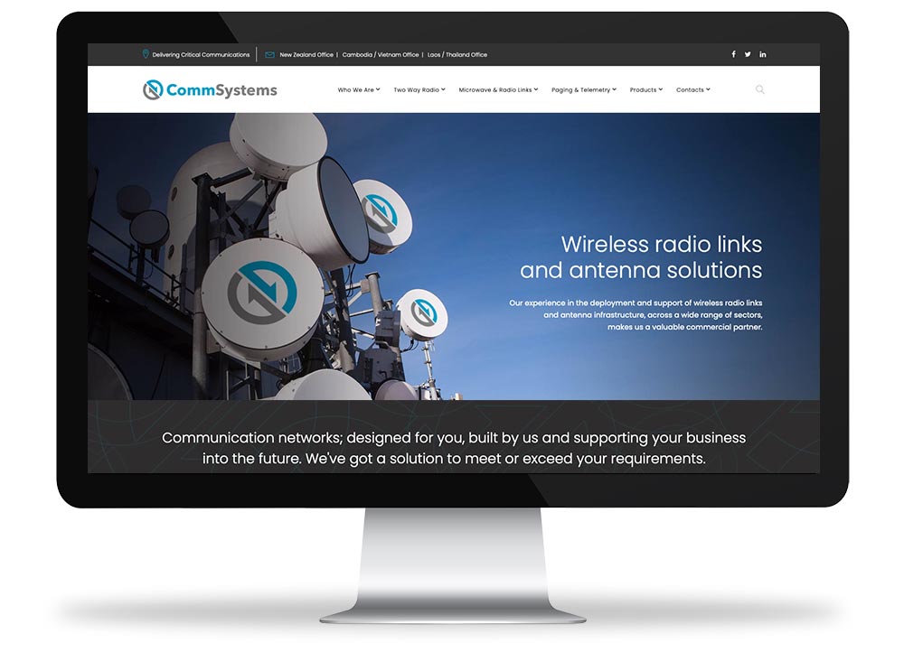 CommSystems website home page 