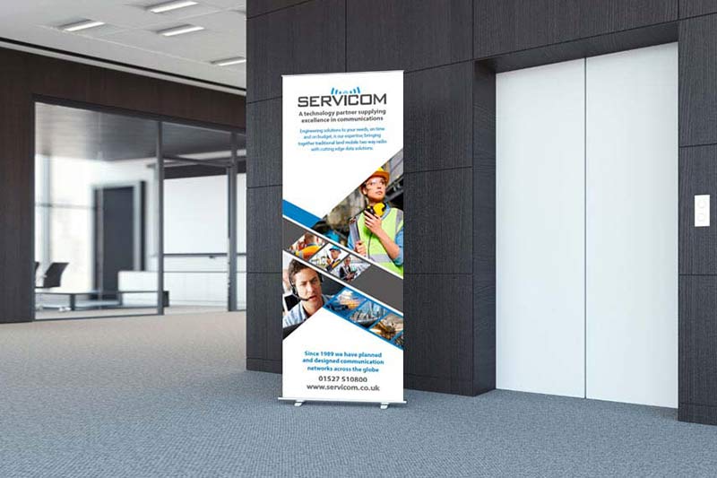 Servicom banner stand marketing